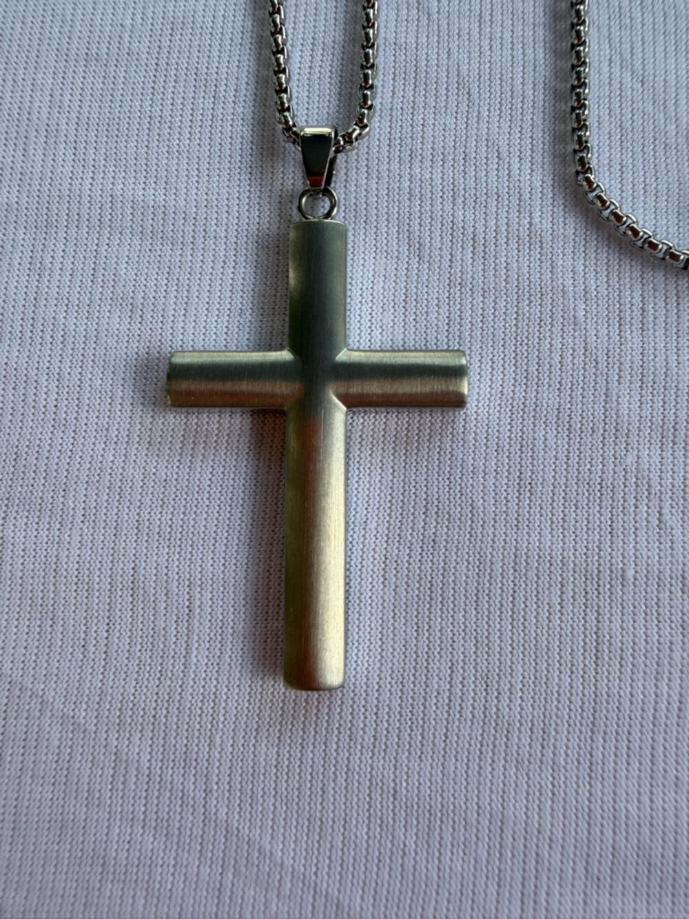 Matte Silver Zales Stainless Steel Cross Pendant Necklace